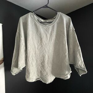 Casual Greenish Gray Oversized t-shirt